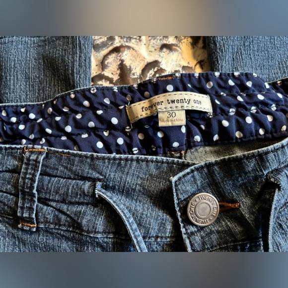 VINTAGE Forever 21 Blue Denim Trouser Jeans Wide Leg 30 - Picture 3 of 6